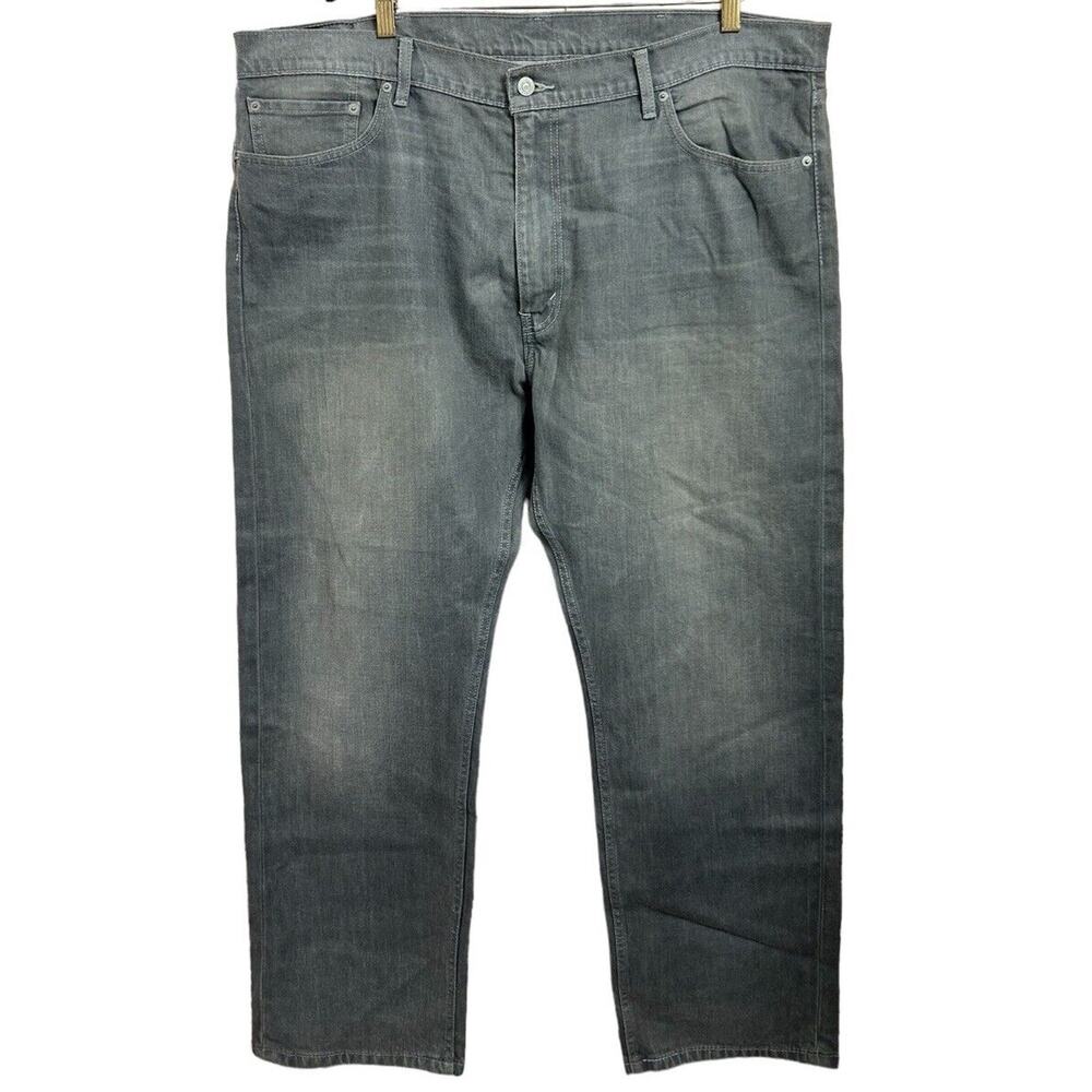 Men's Levi's 505 Gray Wash Jeans Sz 42X30 Regular Fit Straight Leg Zip Fly